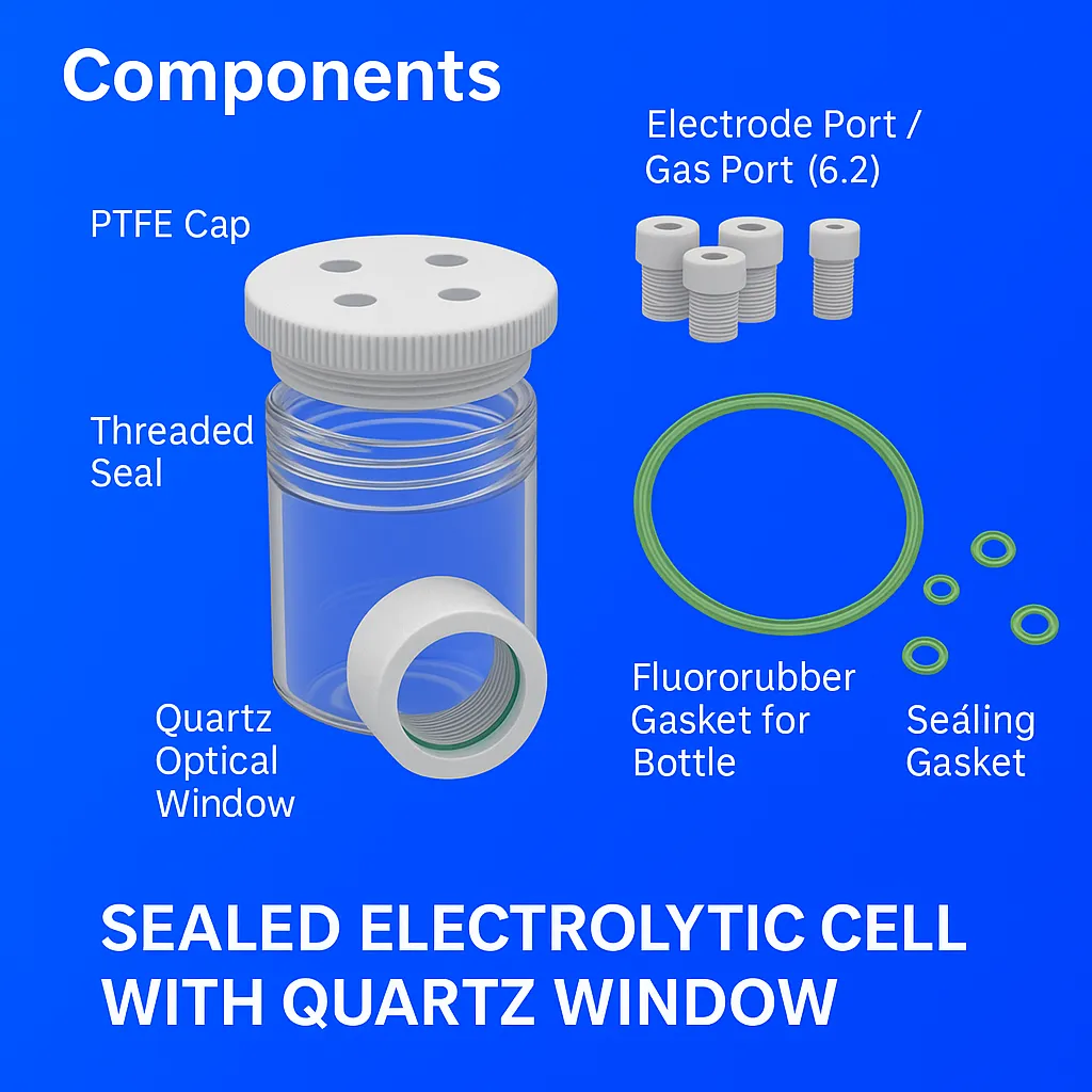 Side-Window Optical Electrochemical Cell - View 2