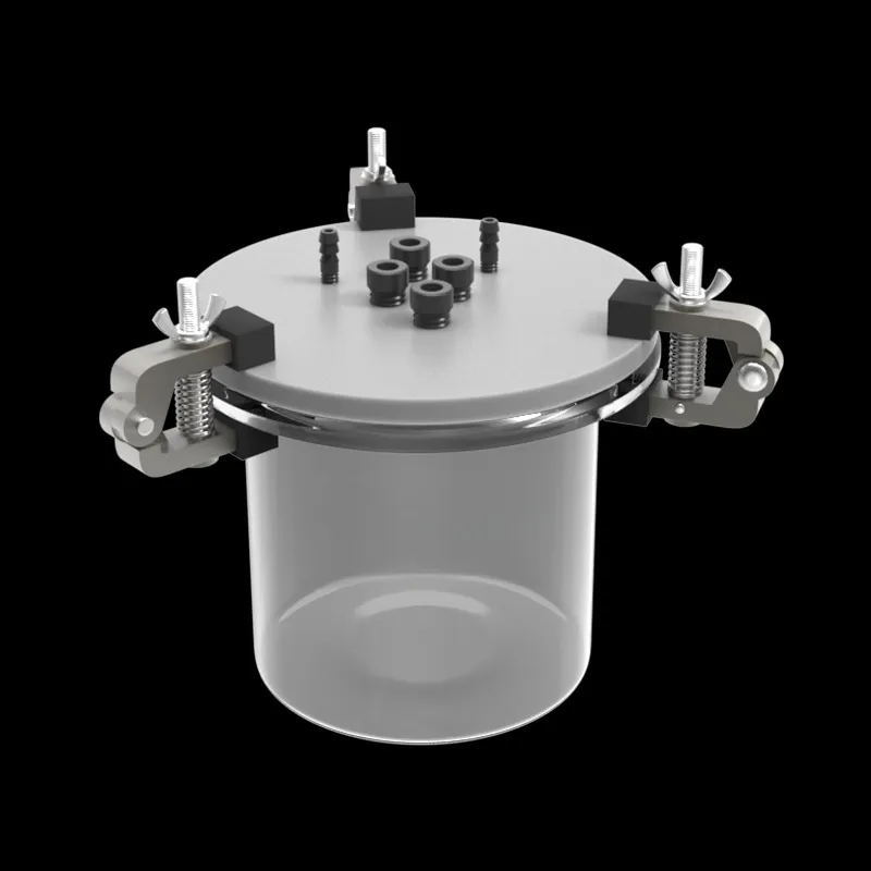 Large volume sealed electrochemical cell for laboratory electrochemistry