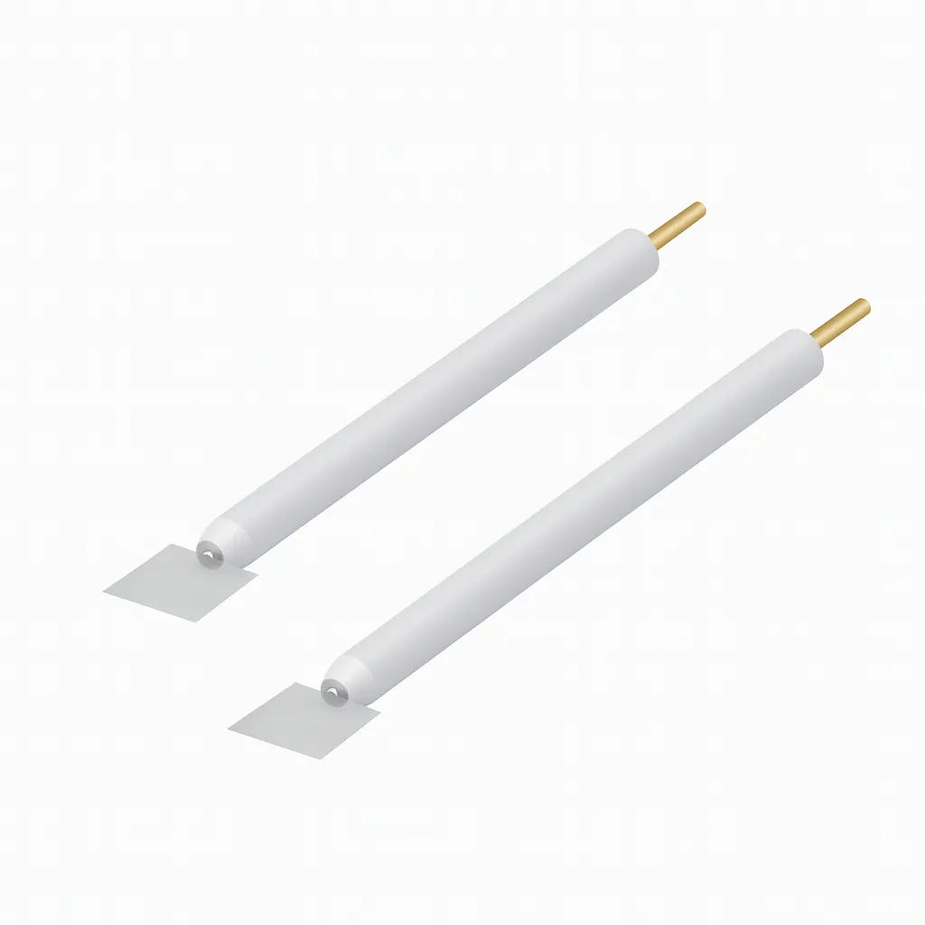 High-Purity Platinum Sheet Electrode with PTFE Housing - Front View
