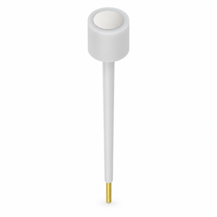 Custom carbon steel electrode with PTFE housing for corrosion testing and electrochemical research, featuring a 1 cm² exposed metal surface.