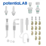 FF-1 Five-Neck Electrolysis Cell Accessories – F-Type Gas Inlet/Outlet Tube, Salt Bridge, Liquid Seal 14#/19# PTFE Stopper, Luggin Capillary Tube