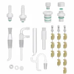 FF-1 Five-Neck Electrolysis Cell Accessories – F-Type Gas Inlet/Outlet Tube, Salt Bridge, Liquid Seal 14#/19# PTFE Stopper, Luggin Capillary Tube