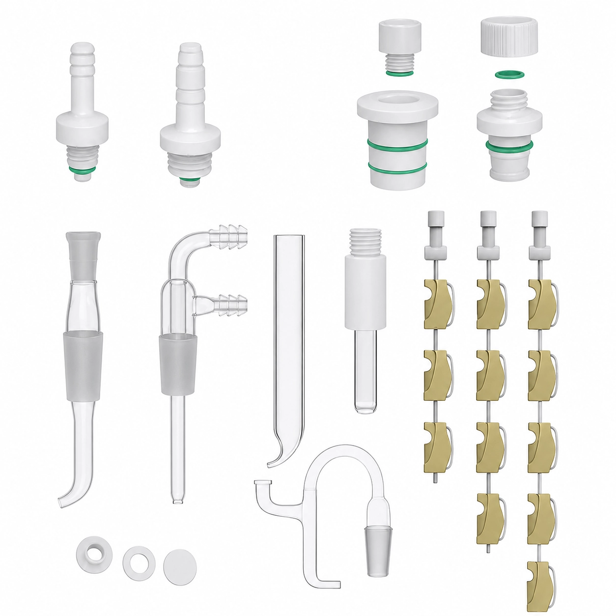 Five-Neck Electrolysis Cell Accessories – F-Type Gas InletOutlet Tube, Salt Bridge, Liquid Seal 14#19# PTFE Stopper, Luggin Capillary Tube FF-1 Five-Neck Electrolysis Cell Accessories – F-Type Gas Inlet/Outlet Tube, Salt Bridge, Liquid Seal 14#/19# PTFE Stopper, Luggin Capillary Tube - Image 1