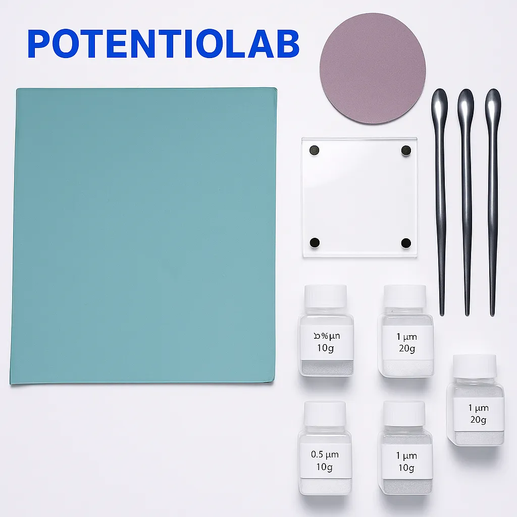 PM1 Complete Electrode Polishing Consumables Kit – Multi-Grade Alumina Powder, Polishing Cloth & Sandpap PM1 Complete Electrode Polishing Consumables Kit – Multi-Grade Alumina Powder, Polishing Cloth & Sandpap - Image 1