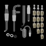 FF-1 Five-Neck Electrolysis Cell Accessories – F-Type Gas Inlet/Outlet Tube, Salt Bridge, Liquid Seal 14#/19# PTFE Stopper, Luggin Capillary Tube - Image 5