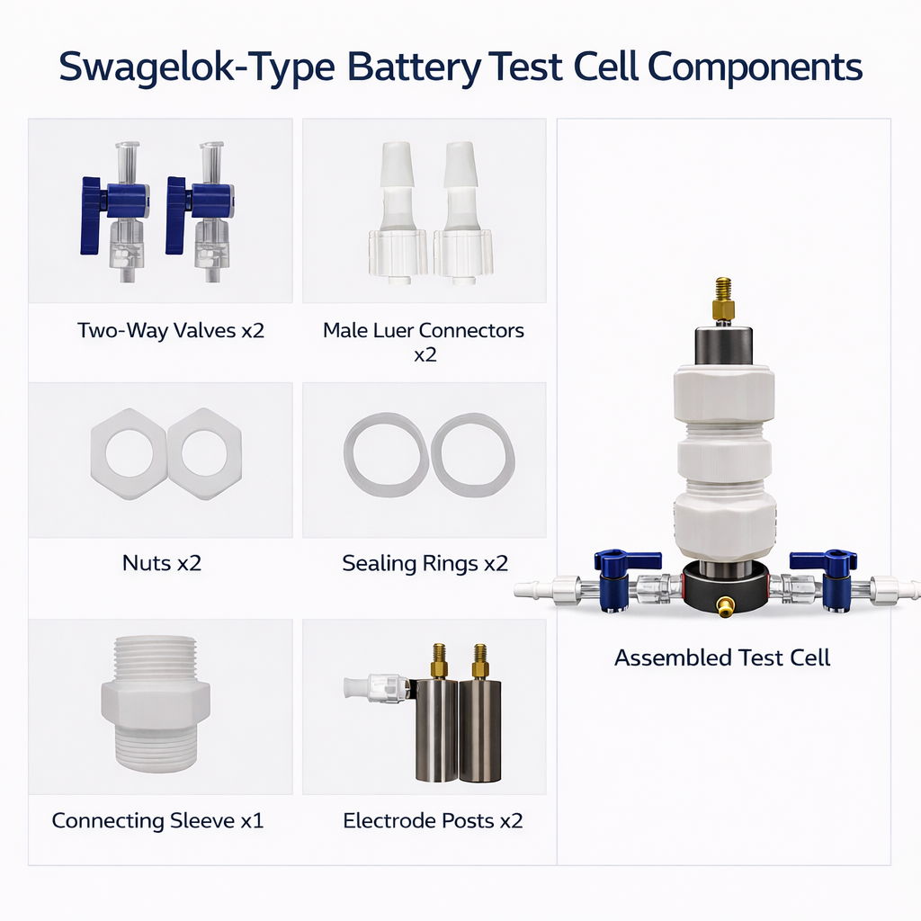 Swagelok air battery test cell technical drawing