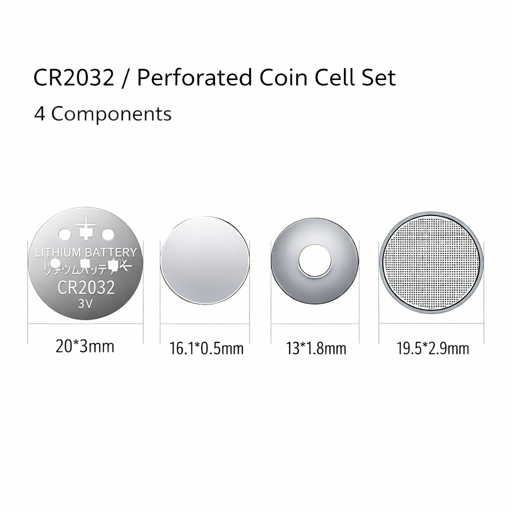 Coin cell case perforated structure details