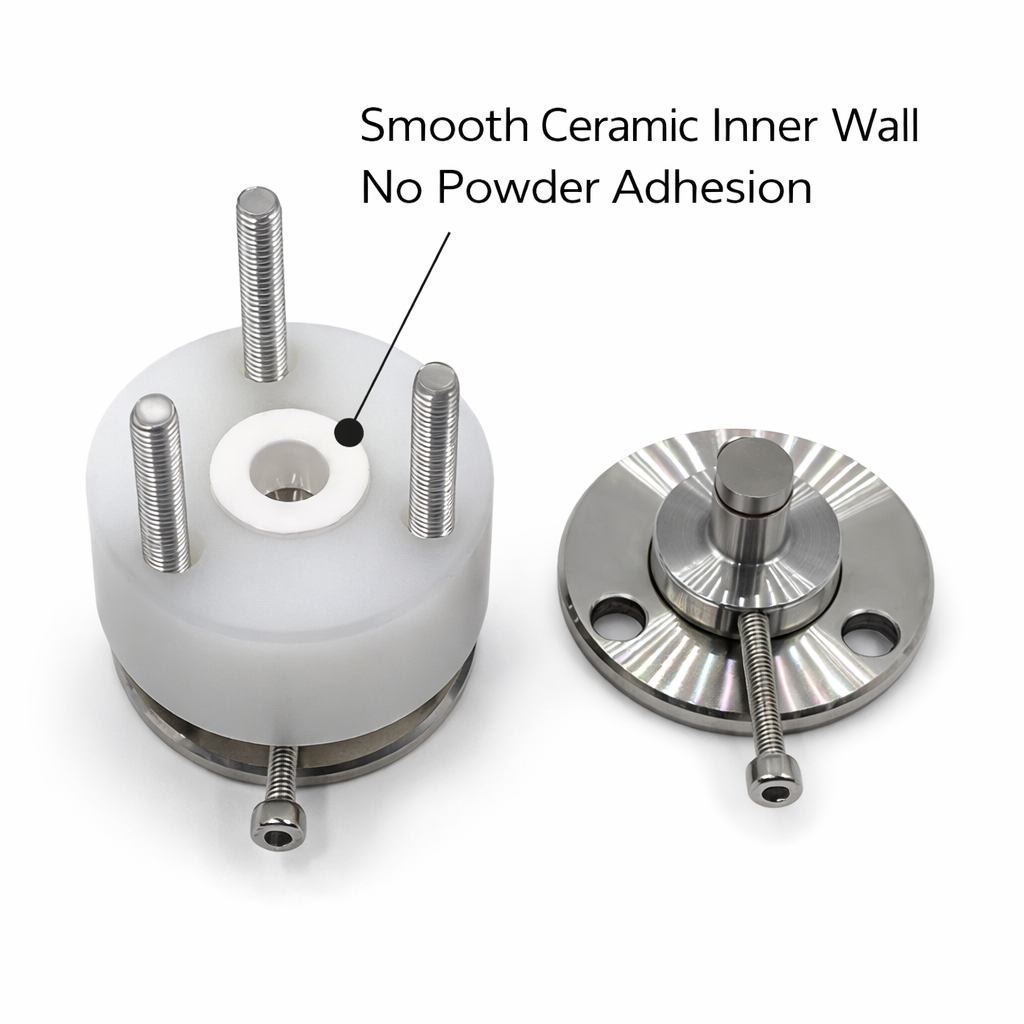 Ceramic compression fixture structure details