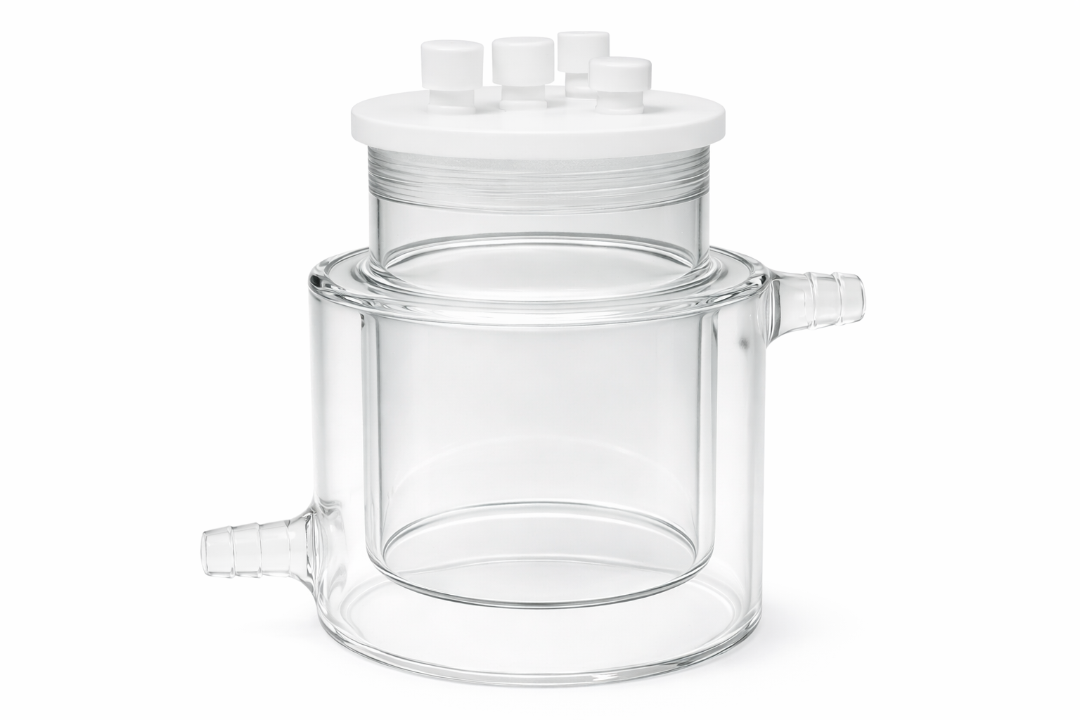 Jacketed sealed glass electrochemical cell