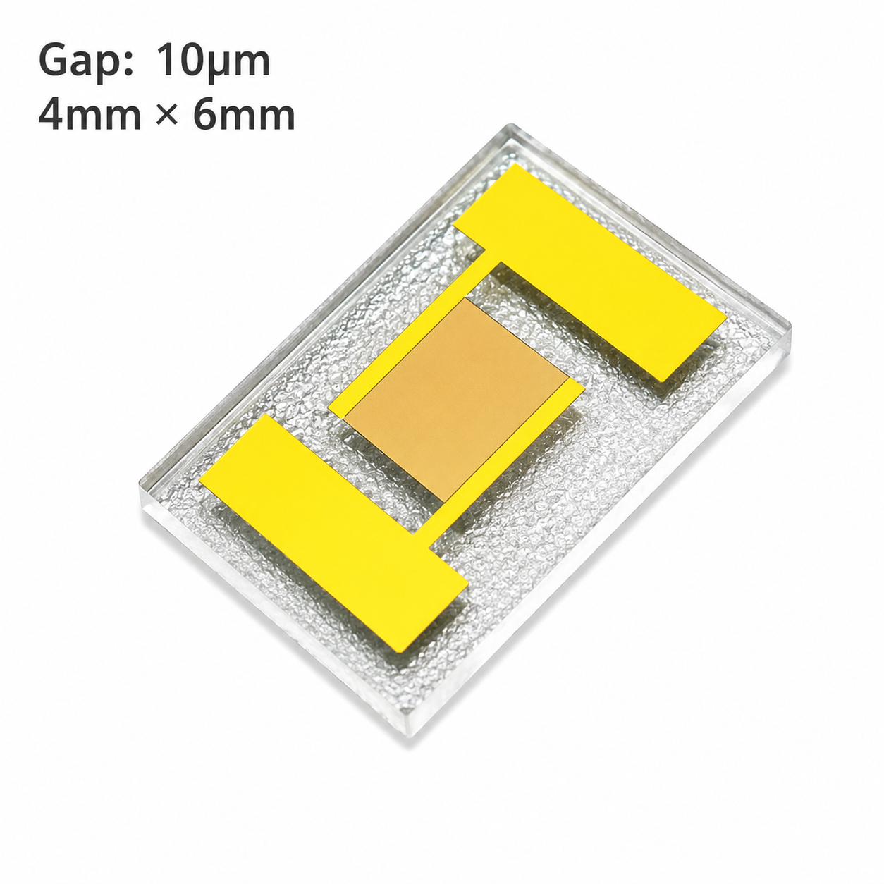 10 micron transparent interdigitated electrode on quartz glass for gas biomedical and photoelectric MEMS detection