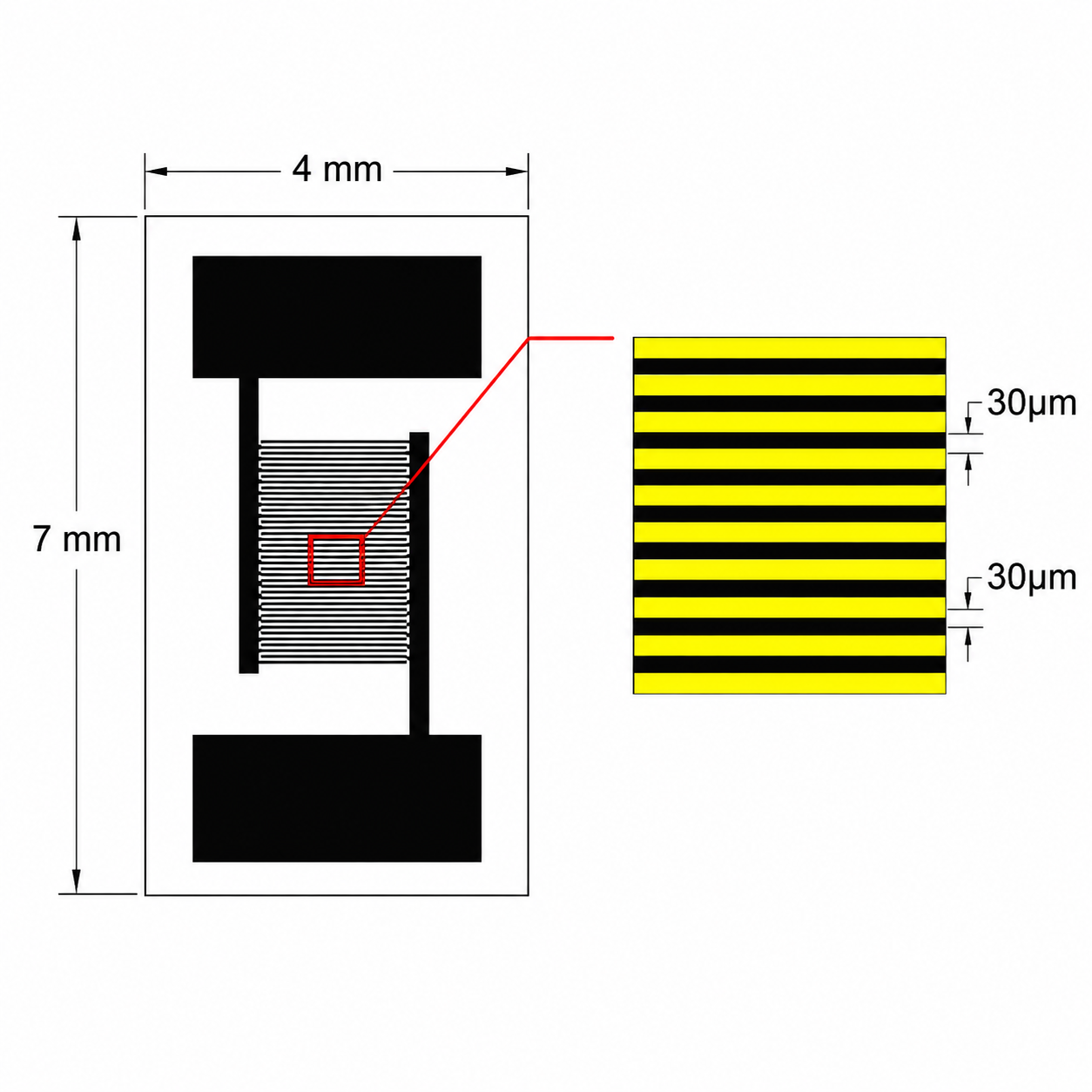 silicon based MEMS interdigitated electrode for photoelectric gas humidity biological sensing