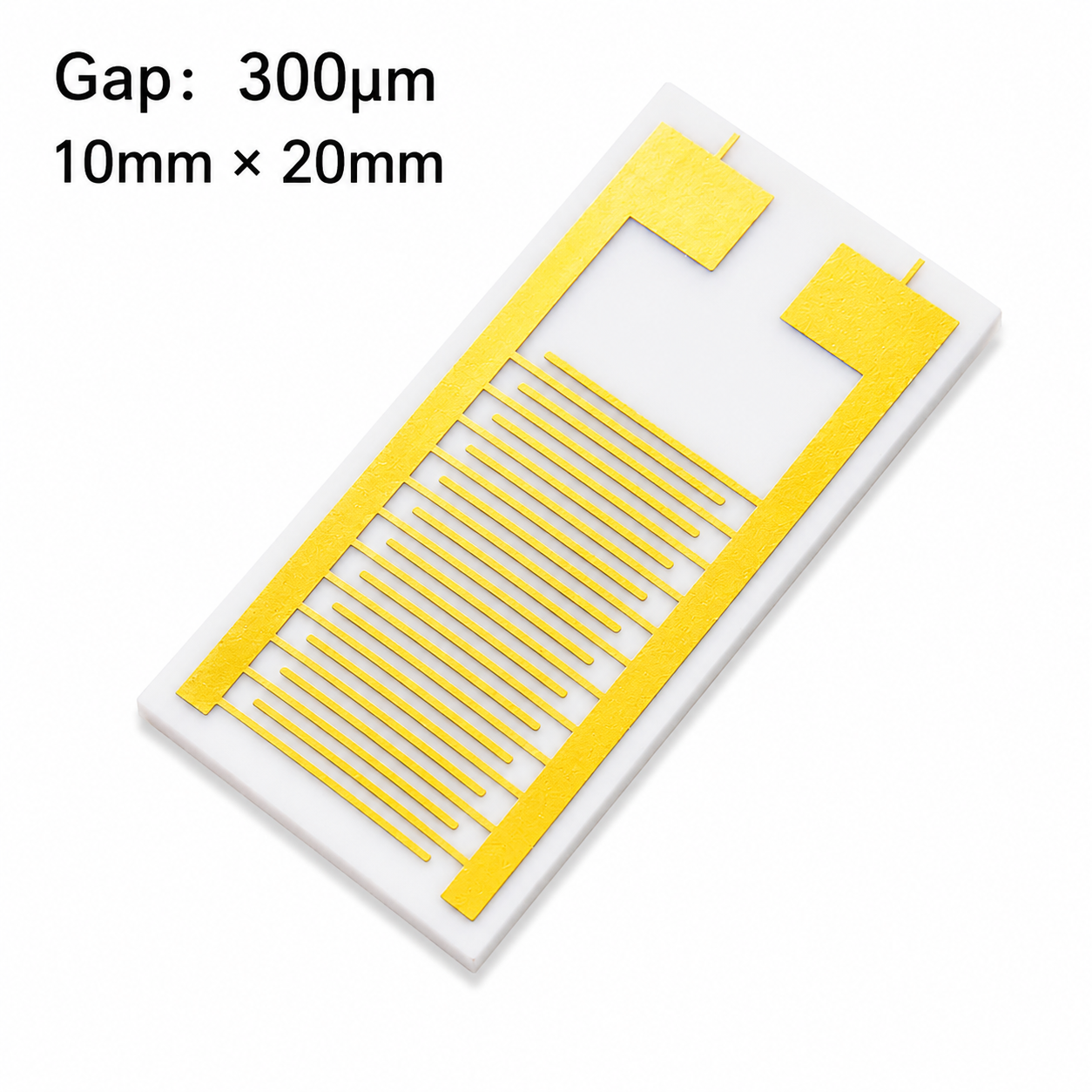 300 micron ceramic interdigitated electrode capacitive array chip for gas humidity and biosensors
