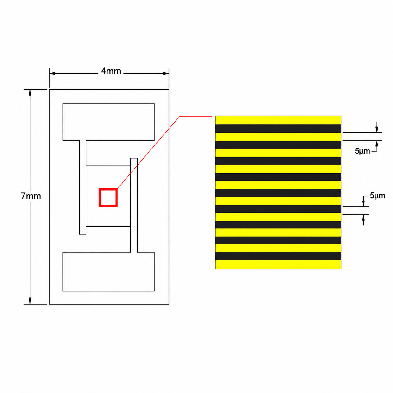 high precision silicon based interdigitated gold electrode chip for photoelectric sensing detection