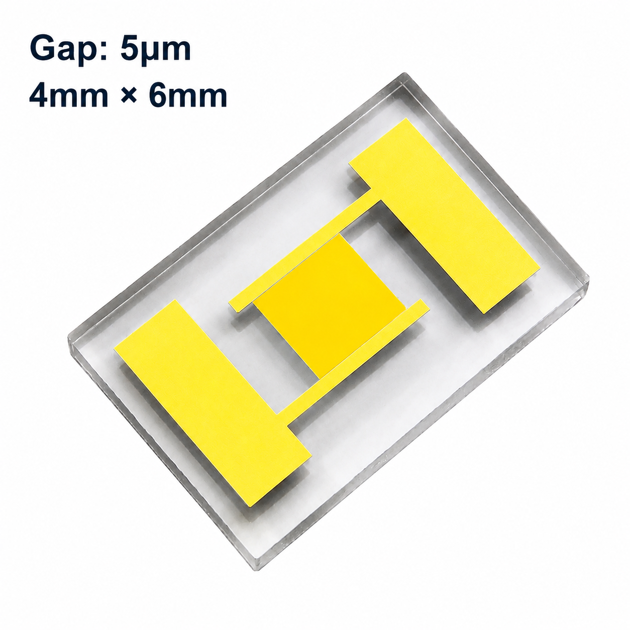 5 micron transparent interdigitated electrode on quartz glass for MEMS gas biosensing electrochemical applications