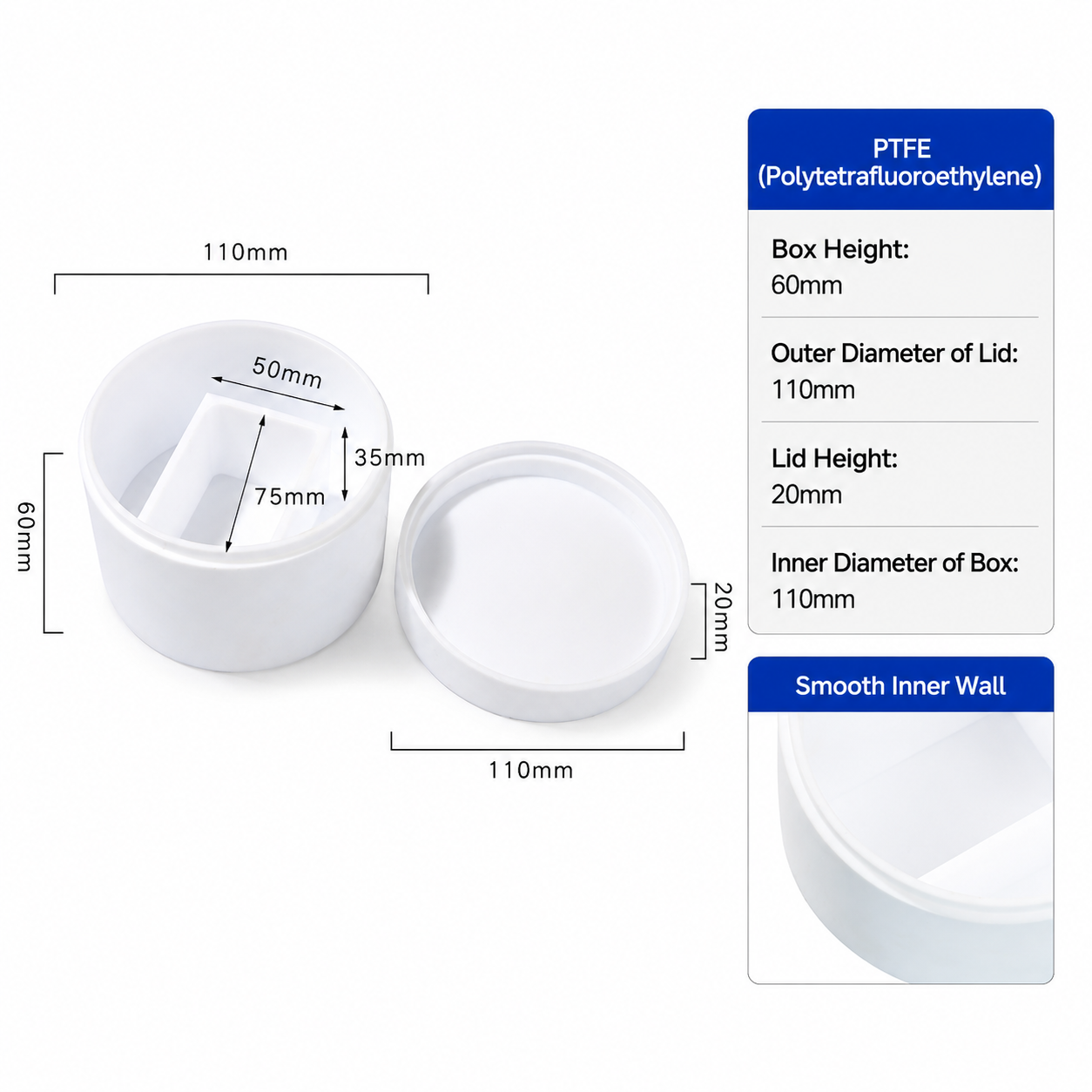 PTFE container for marine sediment analysis and laboratory sample pretreatment
