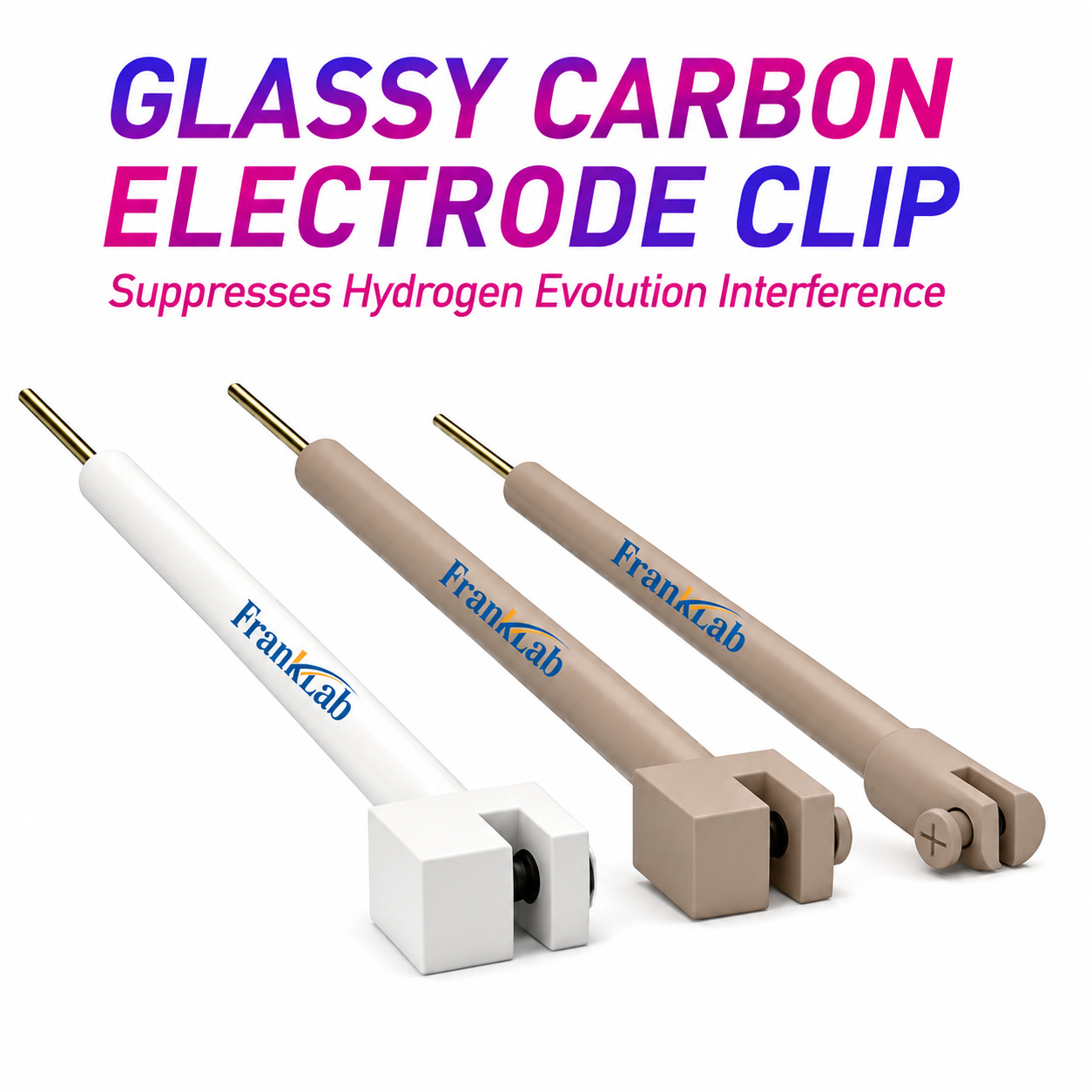 Glassy Carbon Electrode Clip PTFE1 GCC1 Glassy Carbon Electrode Clip | PTFE & PEEK | Straight & L-Type Designs | Suppresses Hydrogen Evolution Interference - Image 1