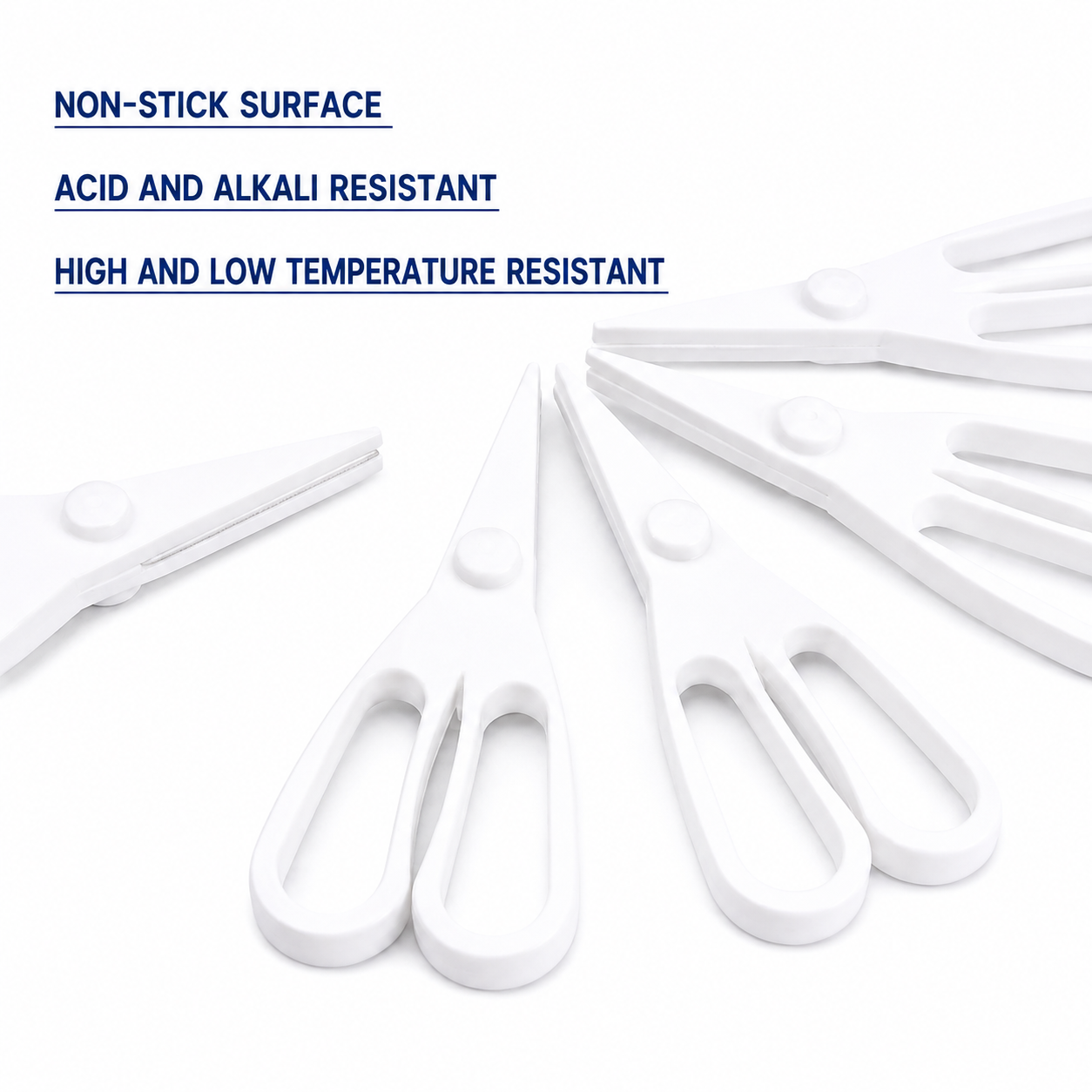 PTFE laboratory scissors with insulated Teflon-coated design for chemical laboratory applications