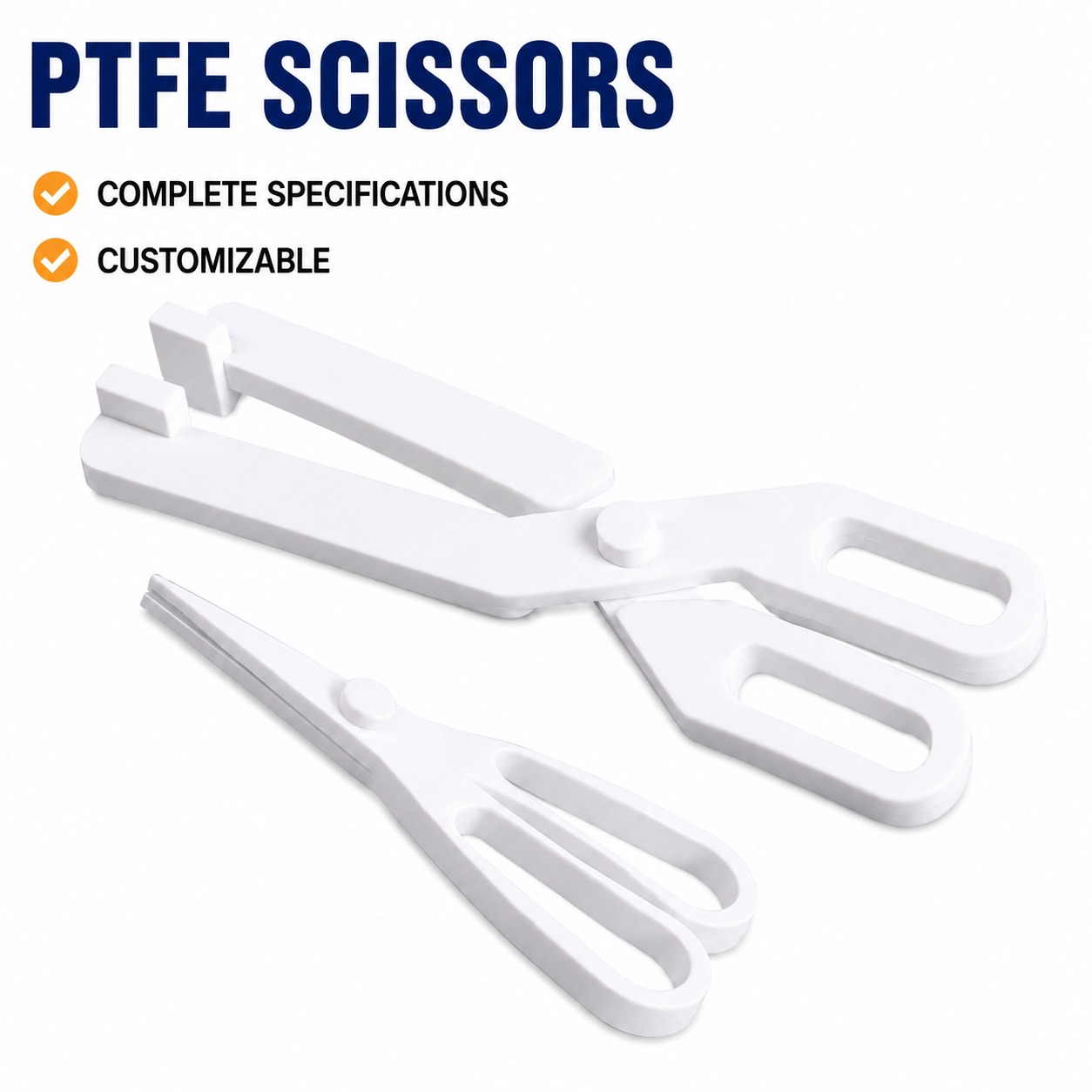 PTFE Scissors Laboratory Teflon Scissors Insulated PTFE Shears with Large Grip1 PSL1 PTFE Scissors | Laboratory Teflon Scissors | Insulated PTFE Shears with Large Grip | Corrosion-Resistant Fluoropolymer Scissors - Image 1